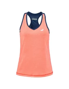 Camiseta Babolat Play Naranja Azul Mujer | Ofertas de pádel